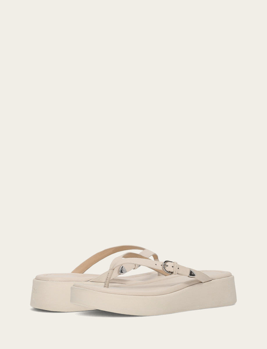 Ivory Sandals Frye Women's Ivory Maya Buckle Thong Sandals