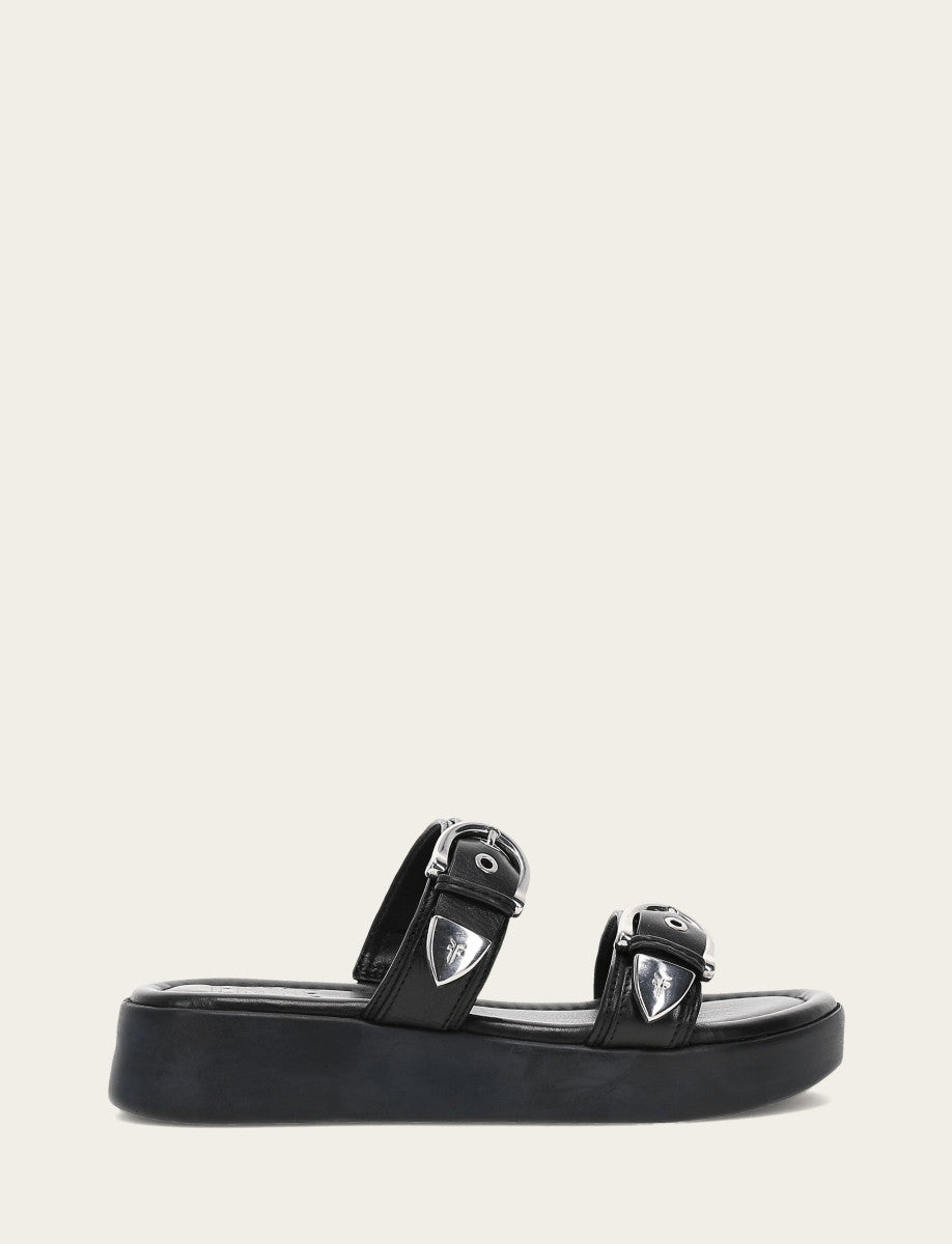 Black Sandals Frye Women's Black Maya Buckle Sandals