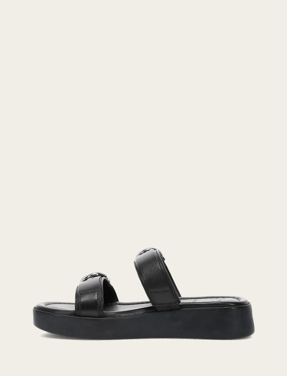 Black Sandals Frye Women's Black Maya Buckle Sandals