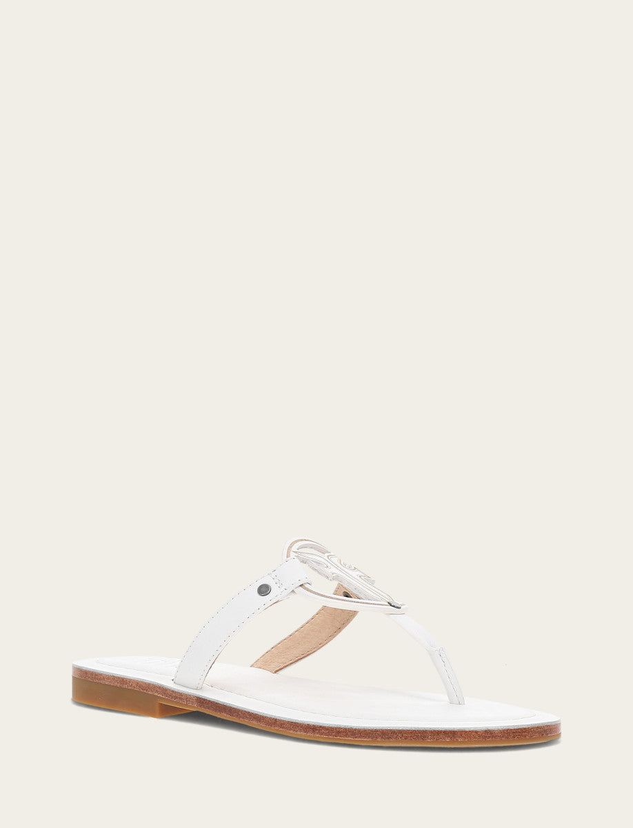 White Sandals Frye Women's White Taylor Logo Sandals