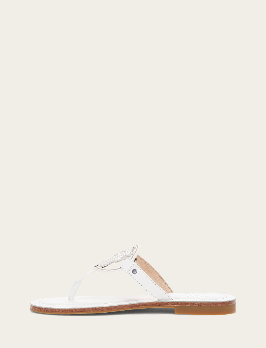 White Sandals Frye Women's White Taylor Logo Sandals