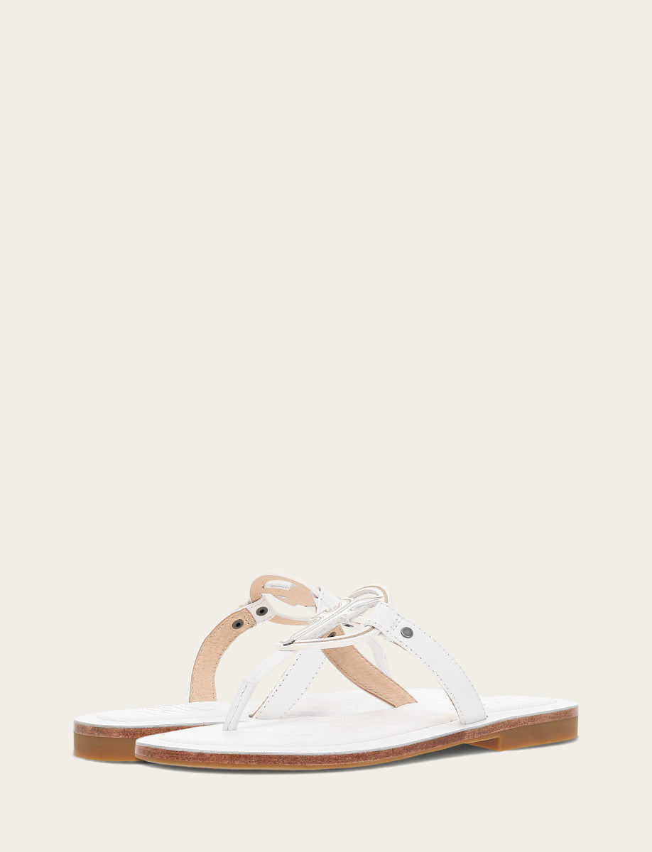 White Sandals Frye Women's White Taylor Logo Sandals