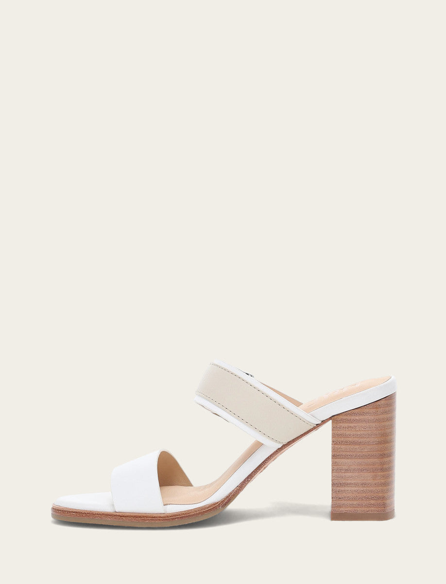 White/ivory Sandals Frye Women's White Ivory Stella Buckle Slide Sandals