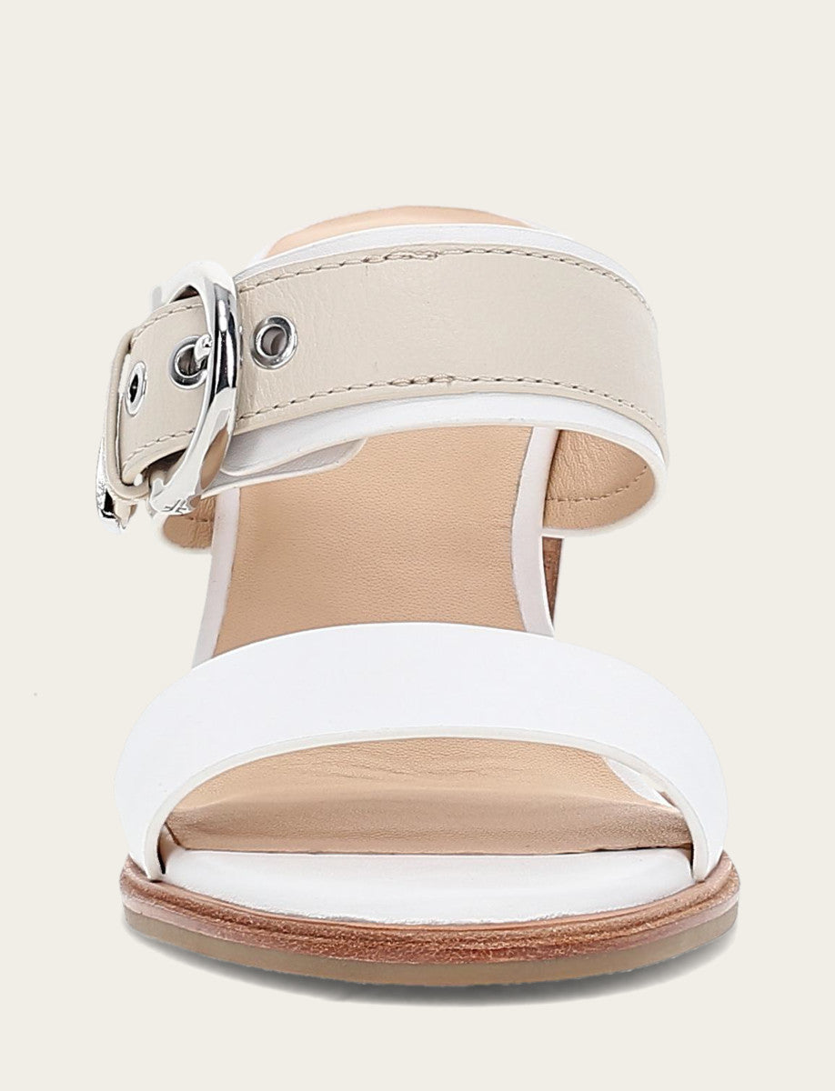 White/ivory Sandals Frye Women's White Ivory Stella Buckle Slide Sandals