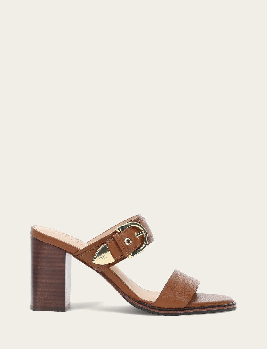 Dark Latte Sandals Frye Women's Dark Latte Stella Buckle Slide Sandals