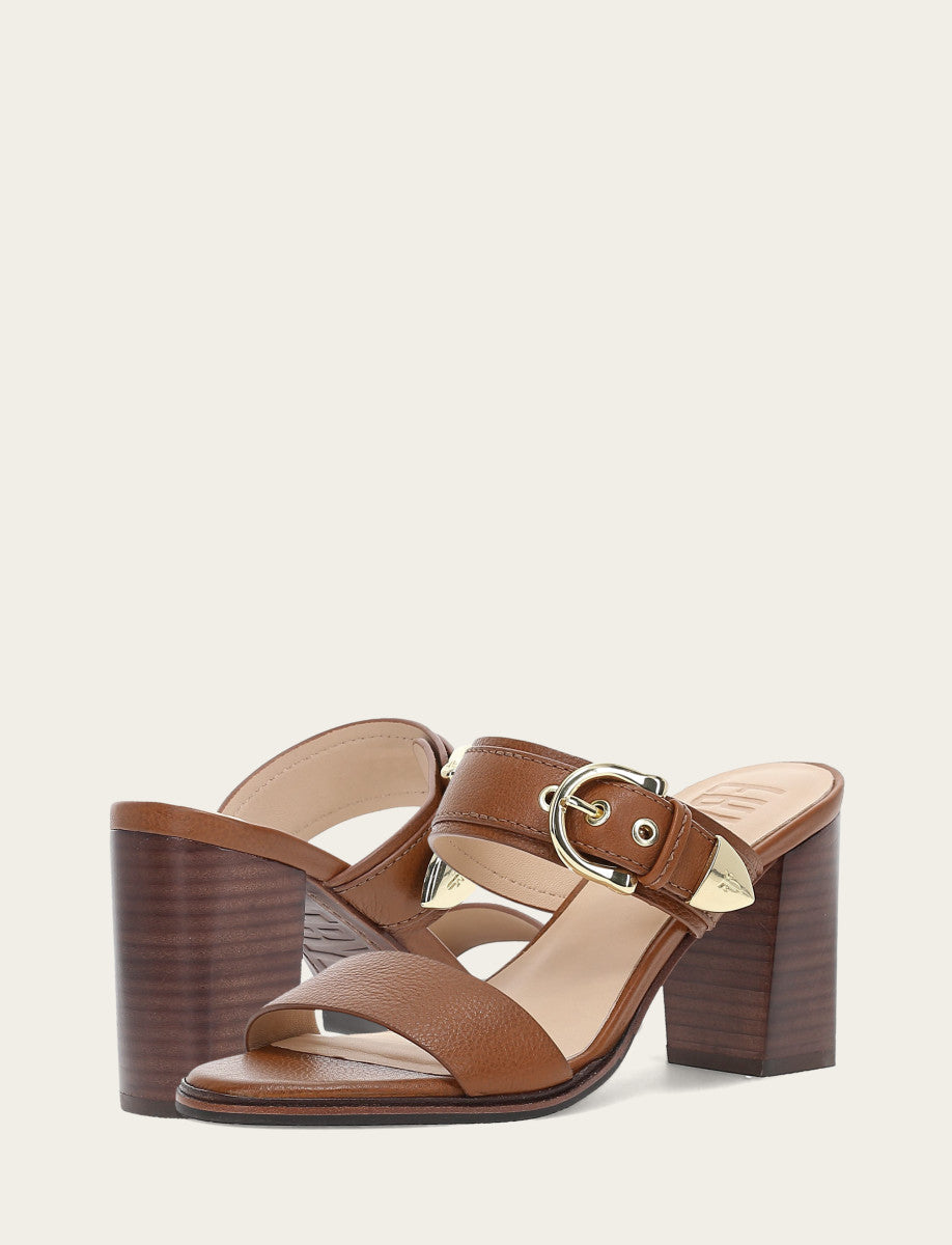 Dark Latte Sandals Frye Women's Dark Latte Stella Buckle Slide Sandals