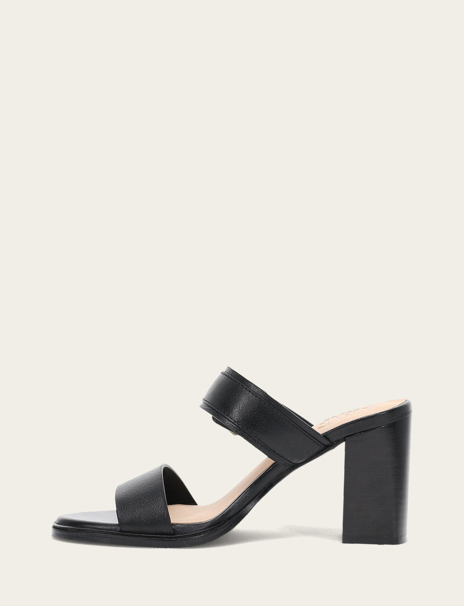 Black Sandals Frye Women's Black Stella Buckle Slide Sandals