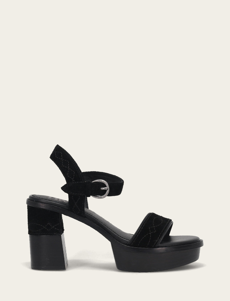 Black Sandals Frye Women’s Black Pipa Woodstock Sandals