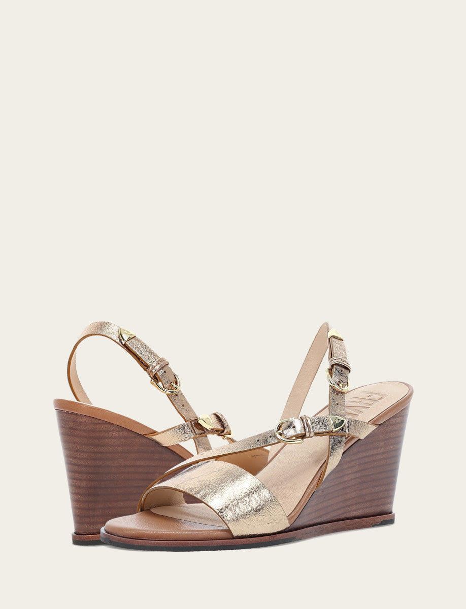 Dark Gold Sandals Frye Women's Dark Gold Rachel Buckle Sandals