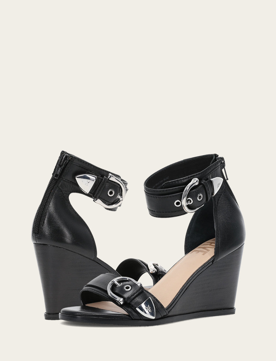Black Sandals Frye Women's Black Rachel 2 Piece Sandals