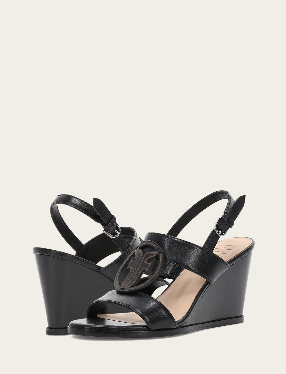 Black Sandals Frye Women's Black Rachel Logo Sandals