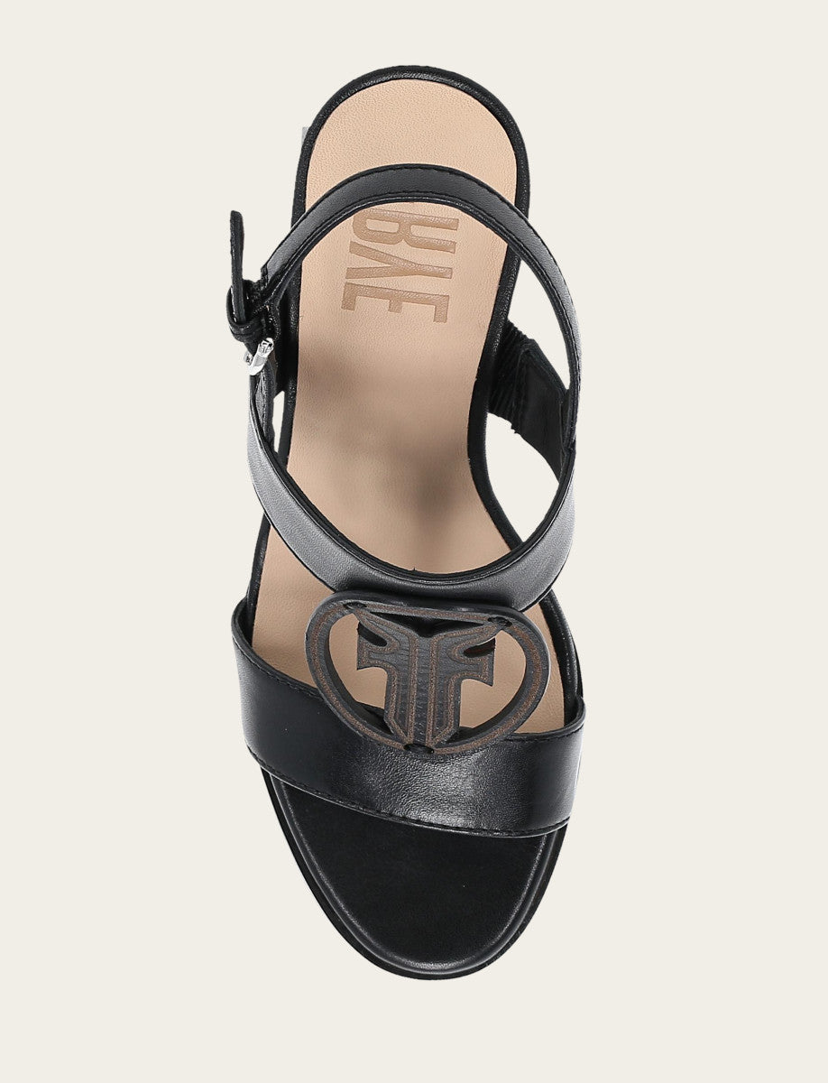 Black Sandals Frye Women's Black Rachel Logo Sandals