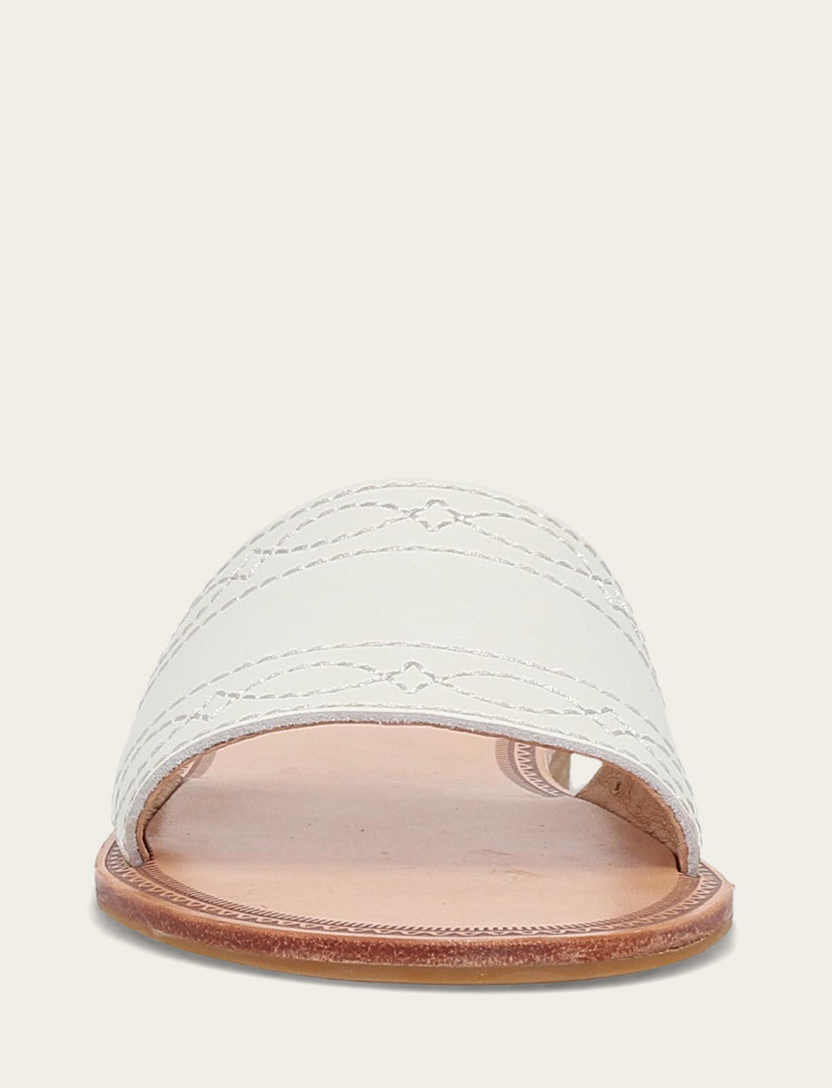 White Sandals Frye Women's White Ava Woodstock Slide Sandals