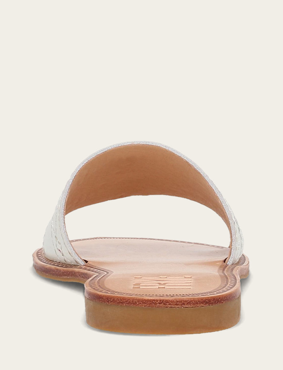 White Sandals Frye Women's White Ava Woodstock Slide Sandals