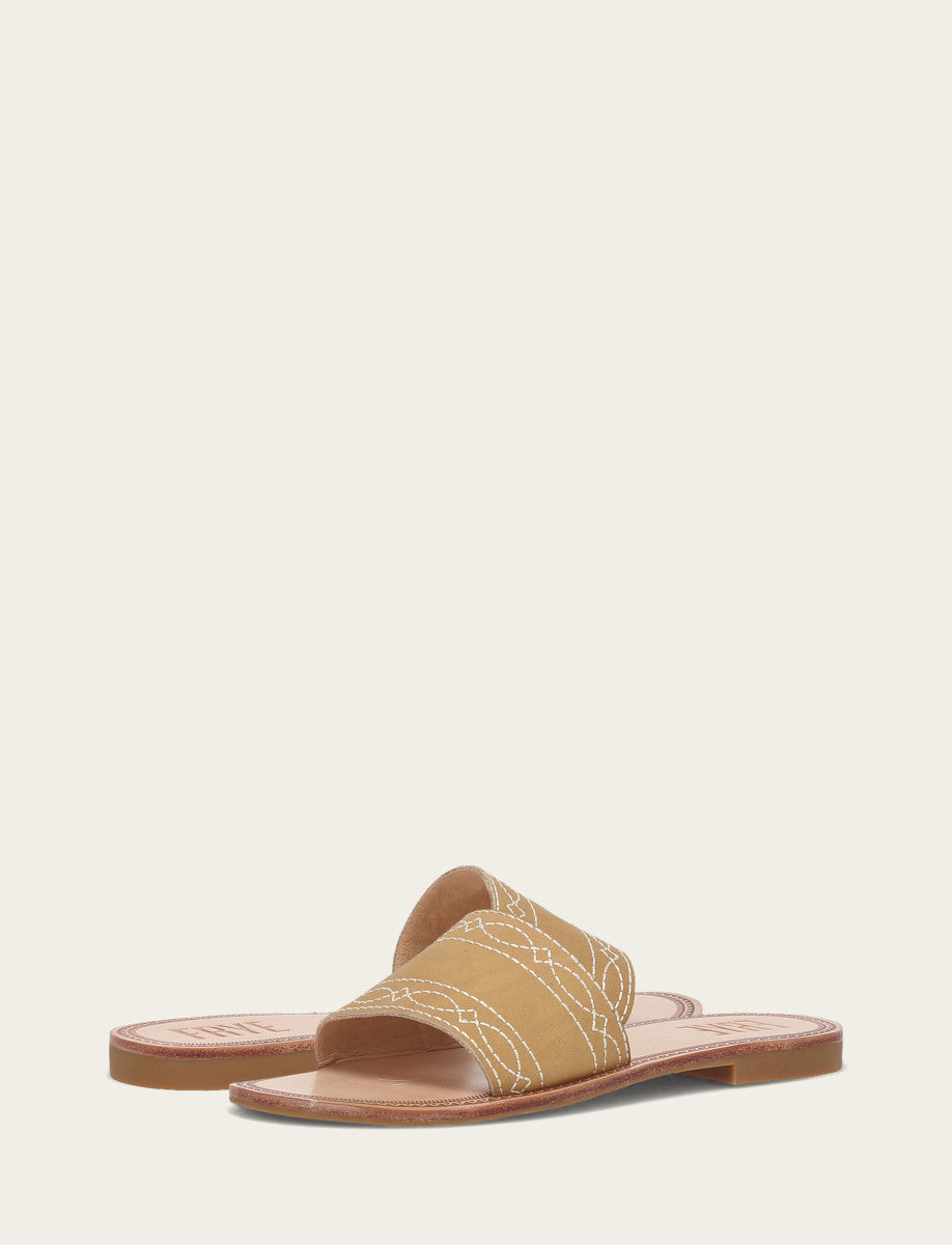 Banana Sandals Frye Women's Banana Ava Woodstock Slide Sandals