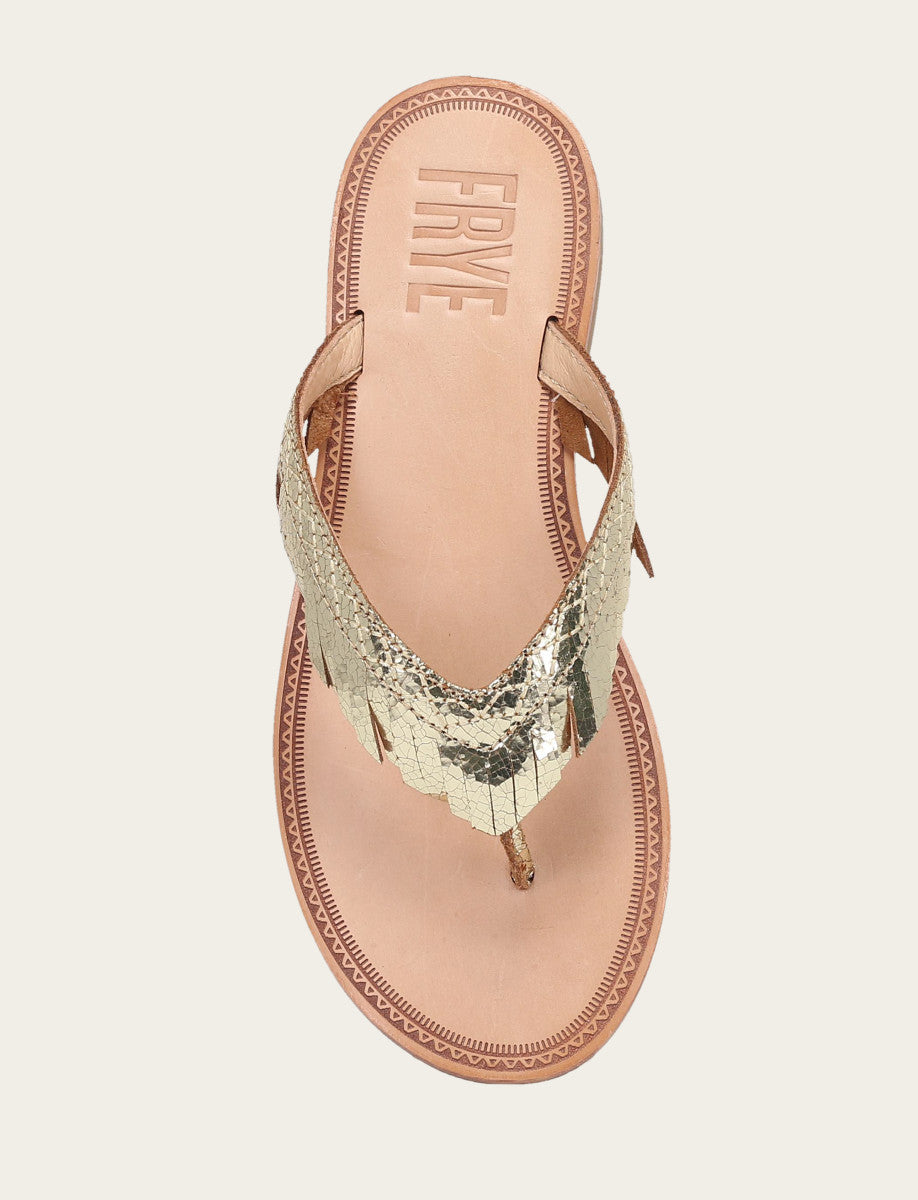 Gold Mirror Sandals Frye Women's Gold Mirror Ava Fringe Sandals