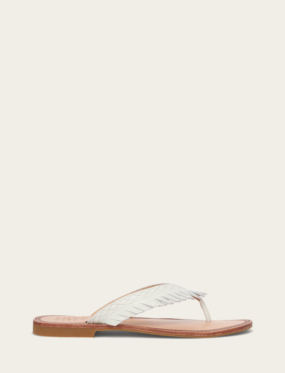 White Sandals Frye Women's White Ava Fringe Sandals