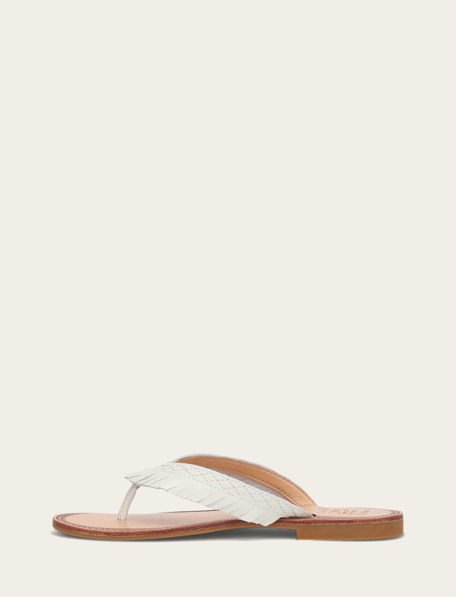 White Sandals Frye Women's White Ava Fringe Sandals