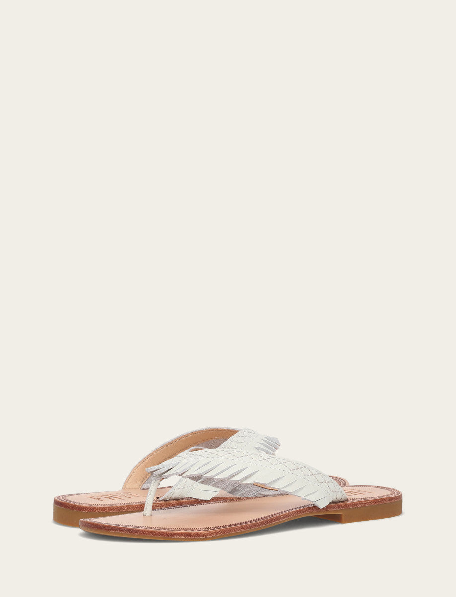 White Sandals Frye Women's White Ava Fringe Sandals