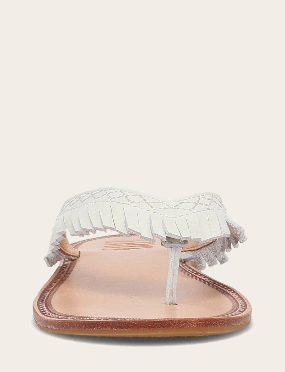 White Sandals Frye Women's White Ava Fringe Sandals
