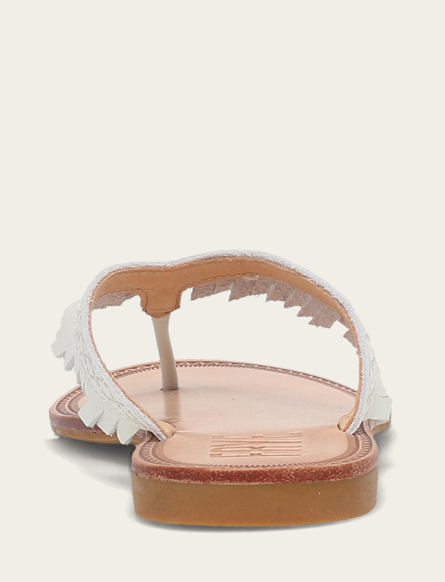 White Sandals Frye Women's White Ava Fringe Sandals