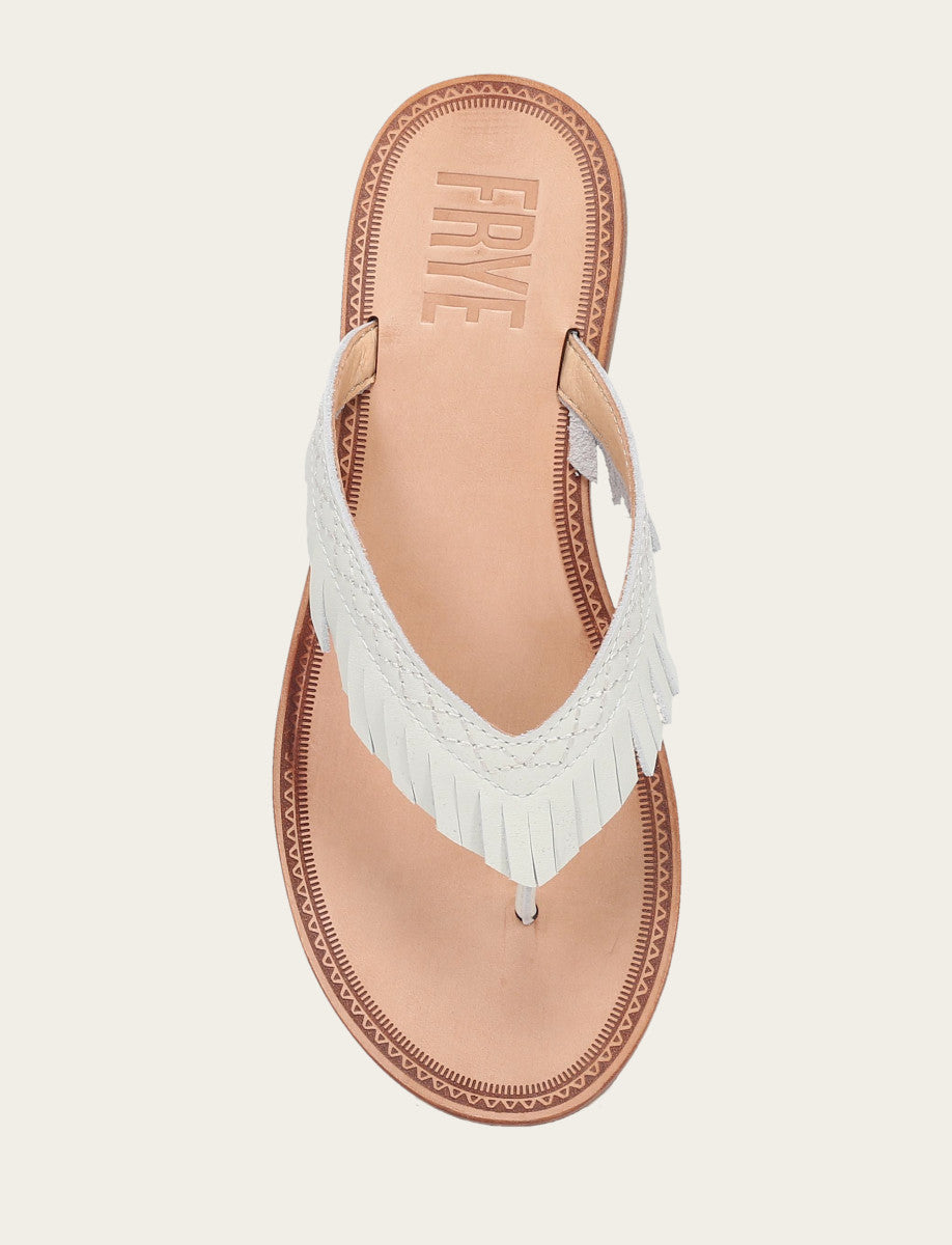 White Sandals Frye Women's White Ava Fringe Sandals