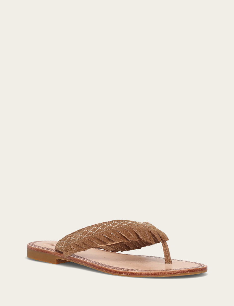 Almond Sandals Frye Women's Almond Ava Fringe Sandals