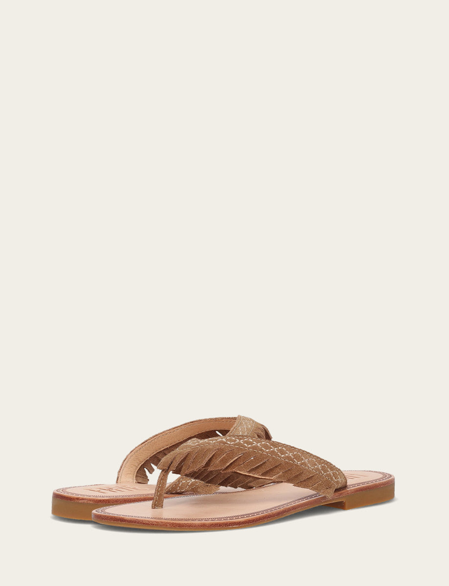 Almond Sandals Frye Women's Almond Ava Fringe Sandals