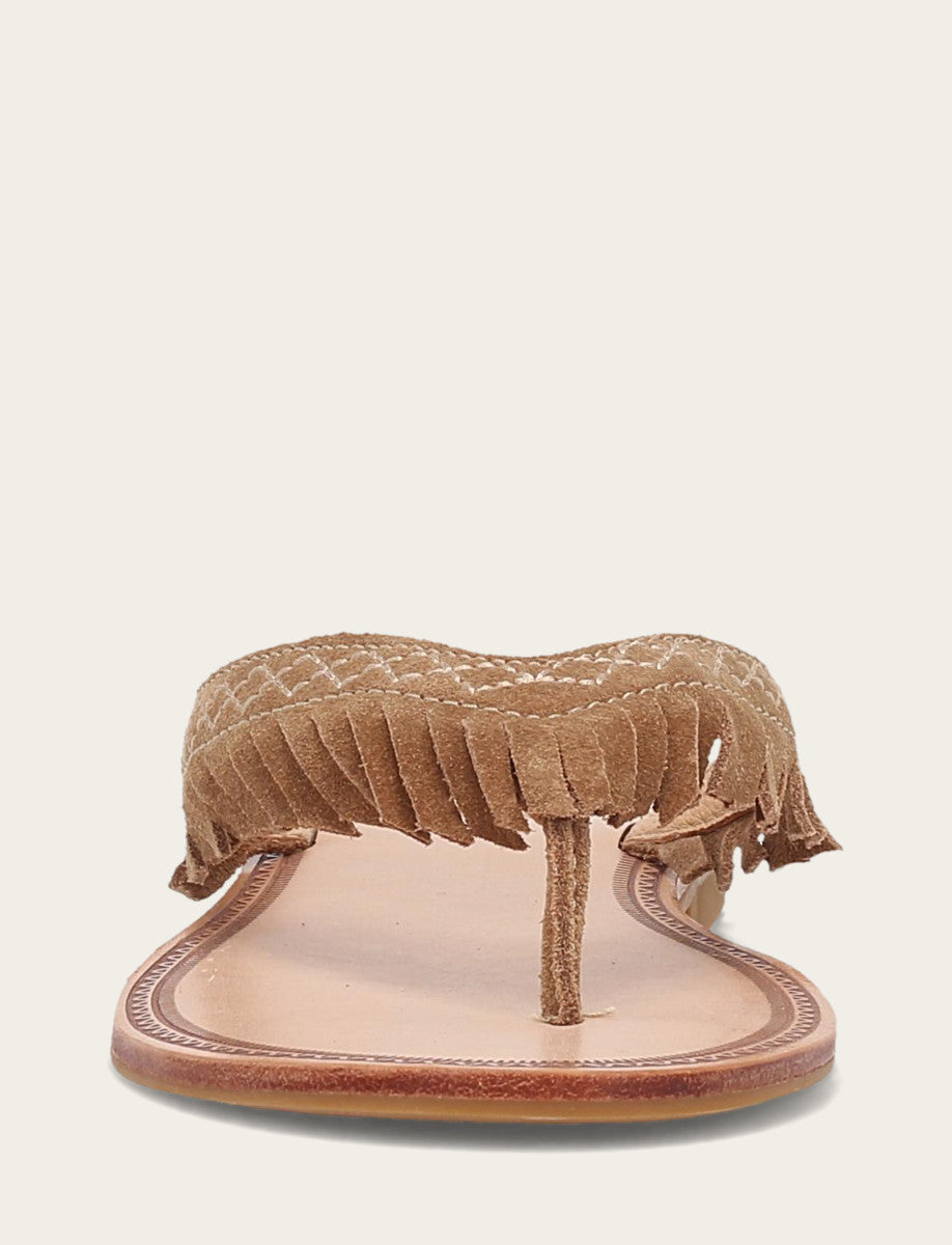 Almond Sandals Frye Women's Almond Ava Fringe Sandals