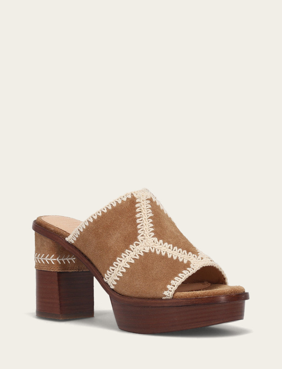 Almond Sandals Frye Women's Almond Pipa Crochet Platform Sandals