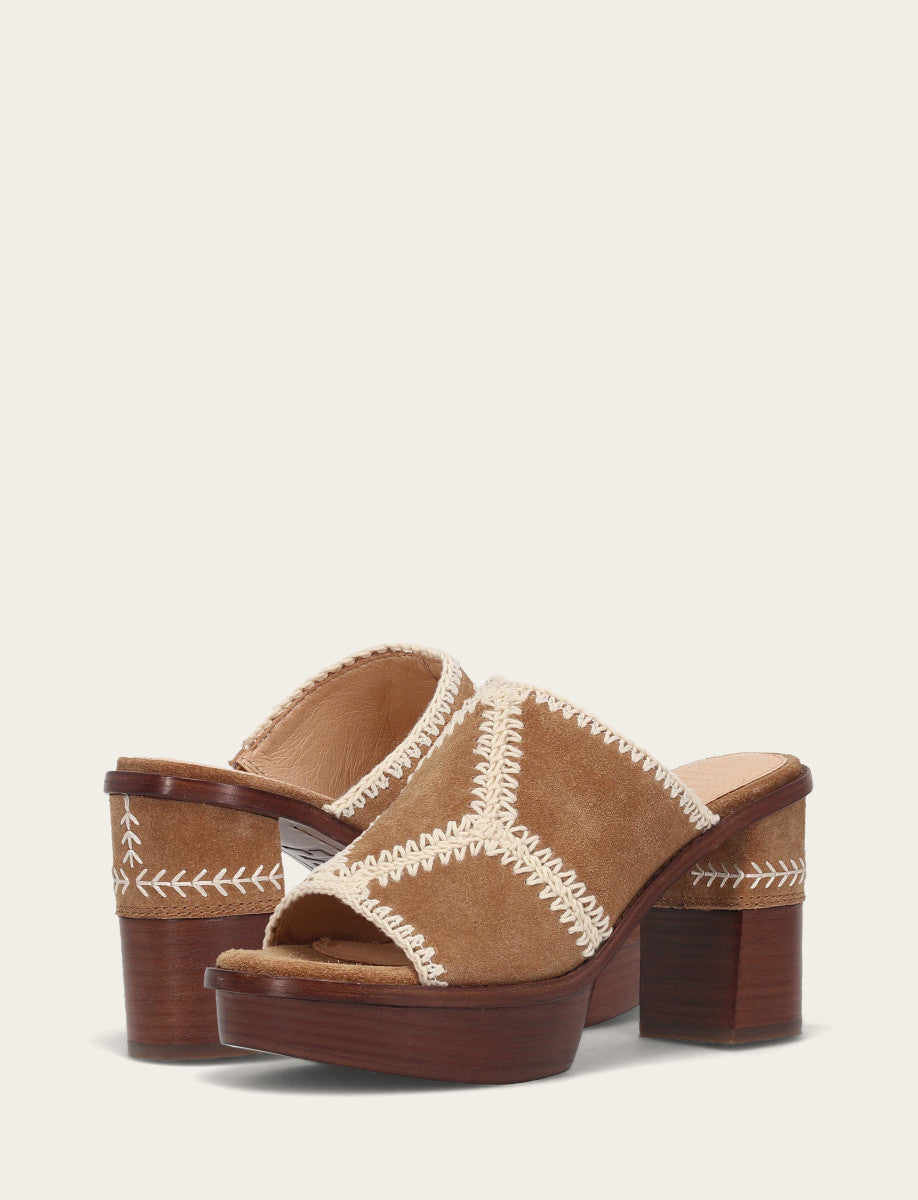 Almond Sandals Frye Women's Almond Pipa Crochet Platform Sandals