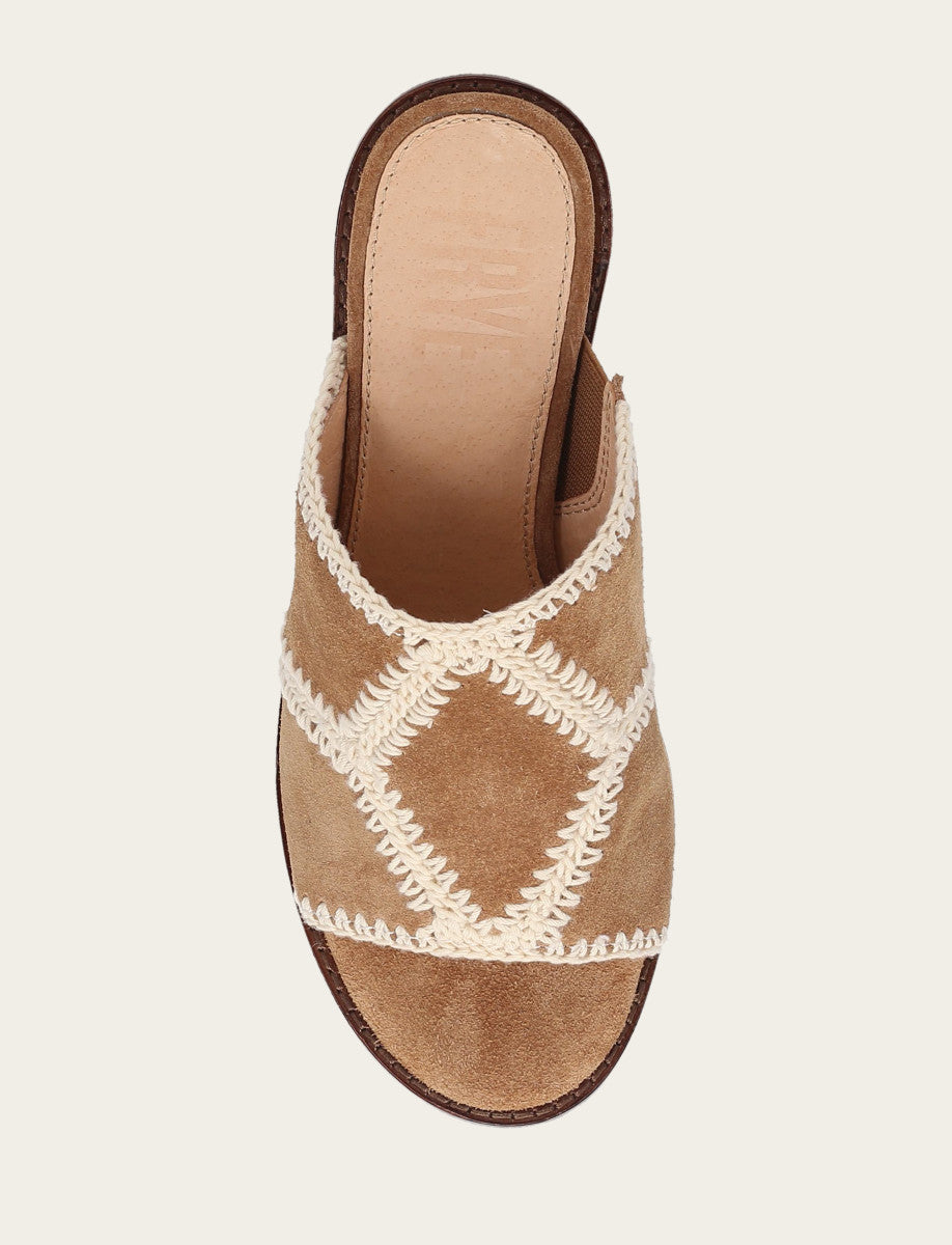 Almond Sandals Frye Women's Almond Pipa Crochet Platform Sandals