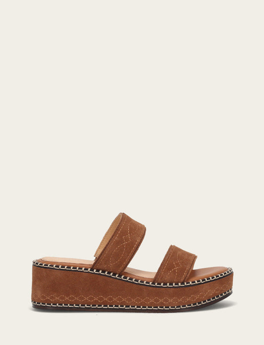 Bark Sandals Frye Women's Bark Joy Woodstock 2 Band Platform Slide Sandals