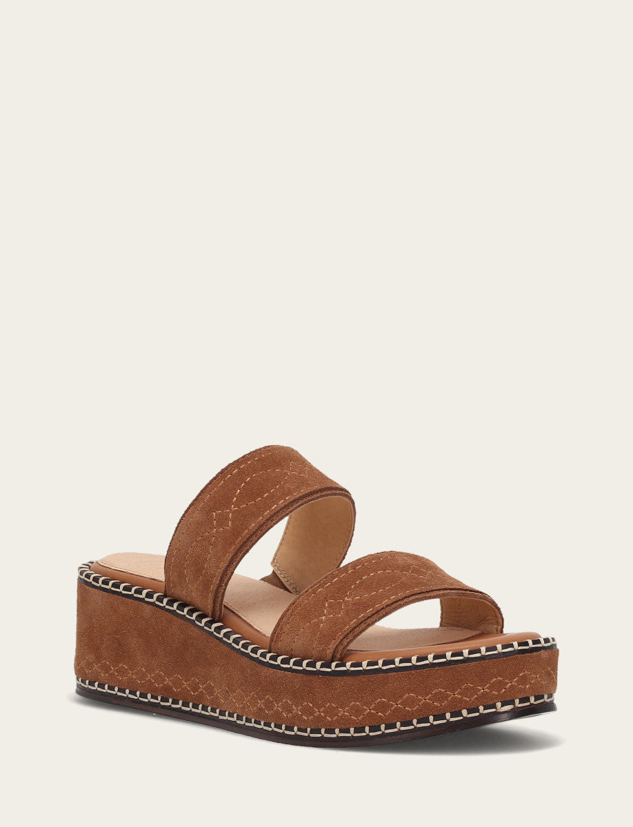 Bark Sandals Frye Women's Bark Joy Woodstock 2 Band Platform Slide Sandals