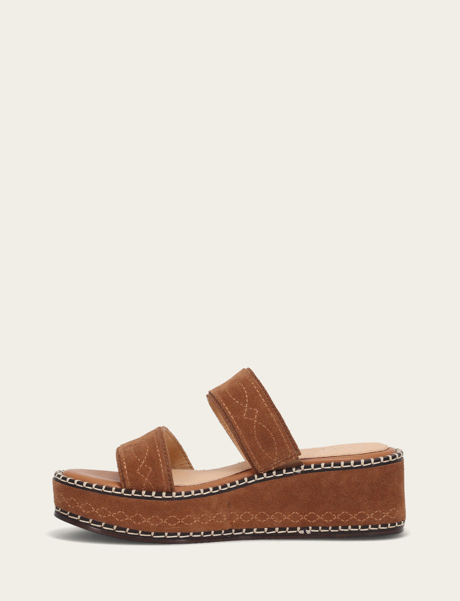 Bark Sandals Frye Women's Bark Joy Woodstock 2 Band Platform Slide Sandals