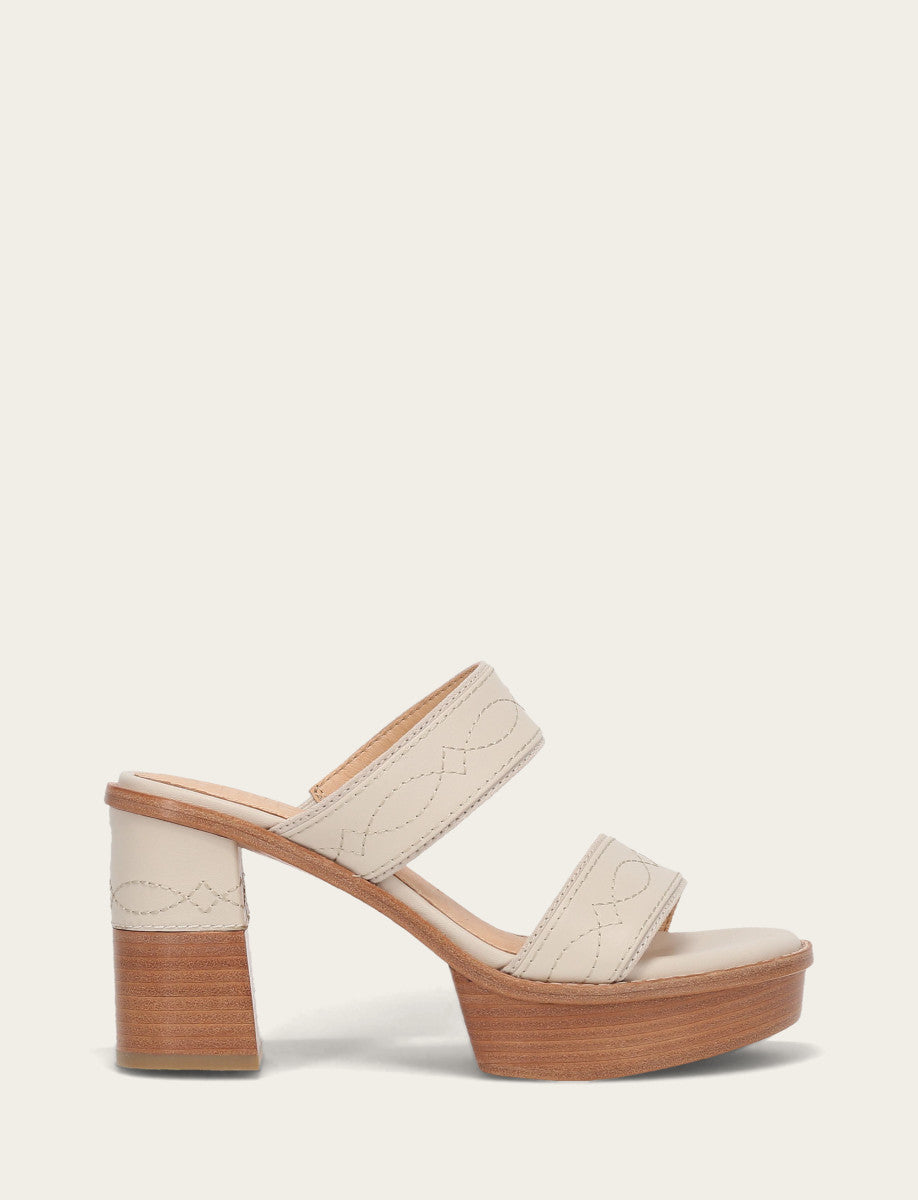 Ivory Sandals Frye Women's Ivory Pipa Woodstock 2 Band Platform Sandals