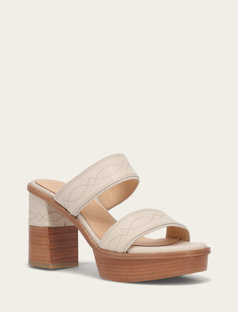 Ivory Sandals Frye Women's Ivory Pipa Woodstock 2 Band Platform Sandals