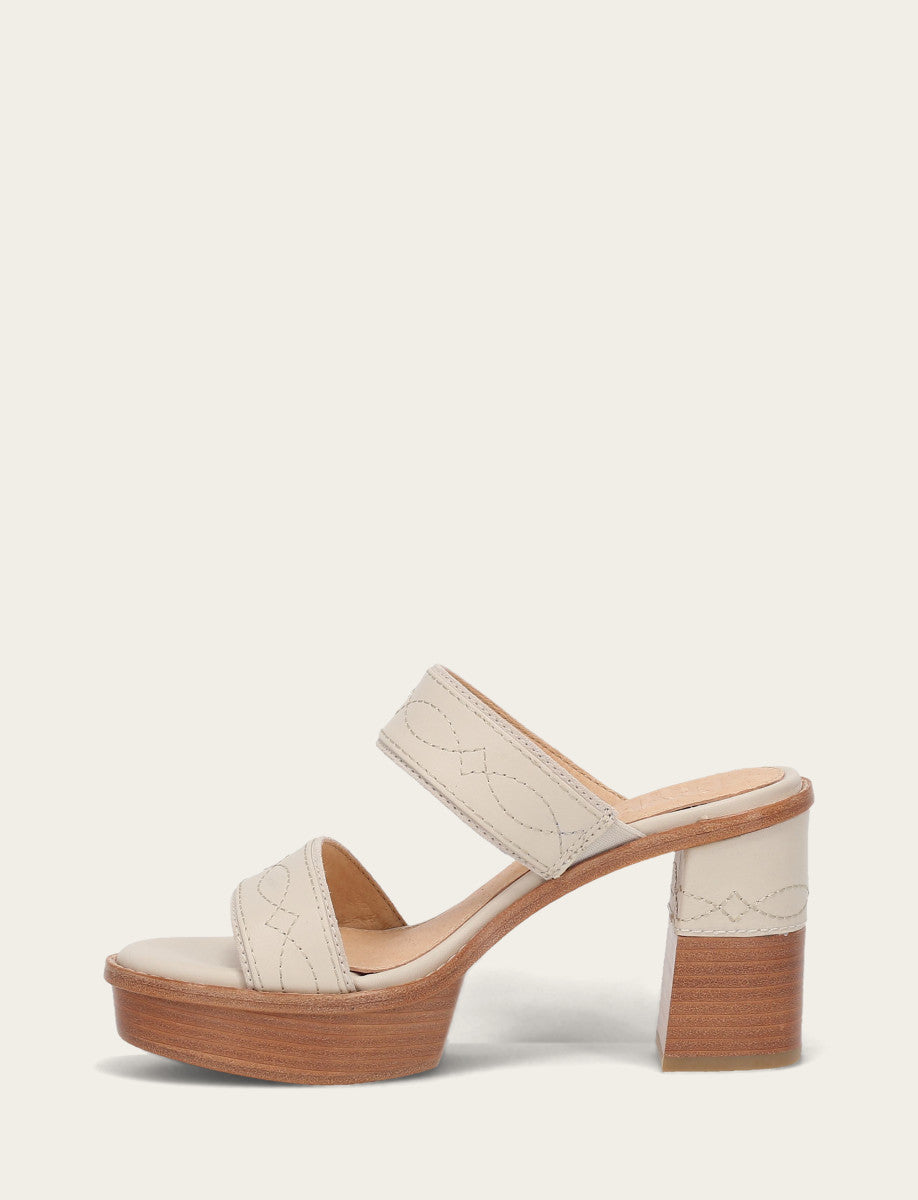 Ivory Sandals Frye Women's Ivory Pipa Woodstock 2 Band Platform Sandals