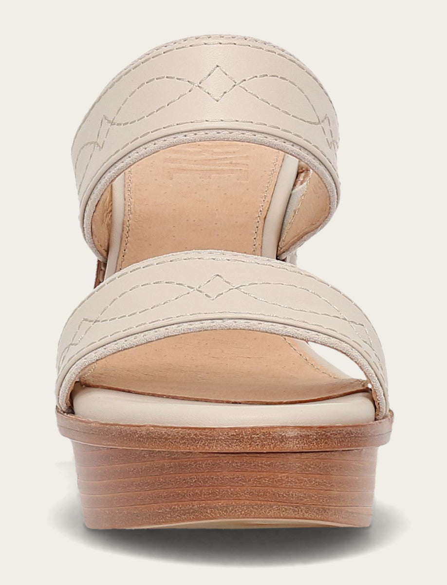 Ivory Sandals Frye Women's Ivory Pipa Woodstock 2 Band Platform Sandals