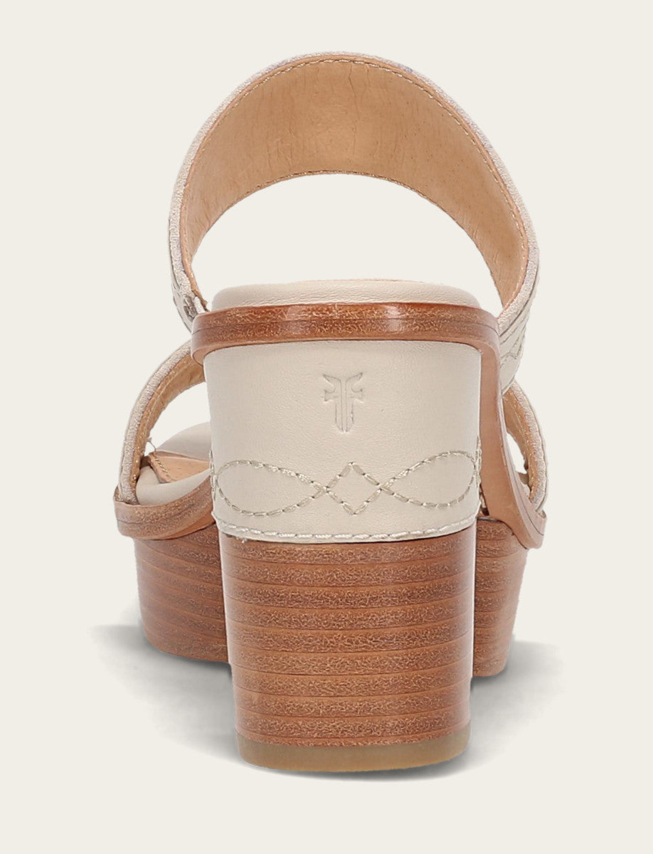 Ivory Sandals Frye Women's Ivory Pipa Woodstock 2 Band Platform Sandals