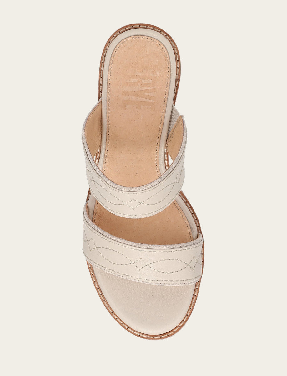 Ivory Sandals Frye Women's Ivory Pipa Woodstock 2 Band Platform Sandals