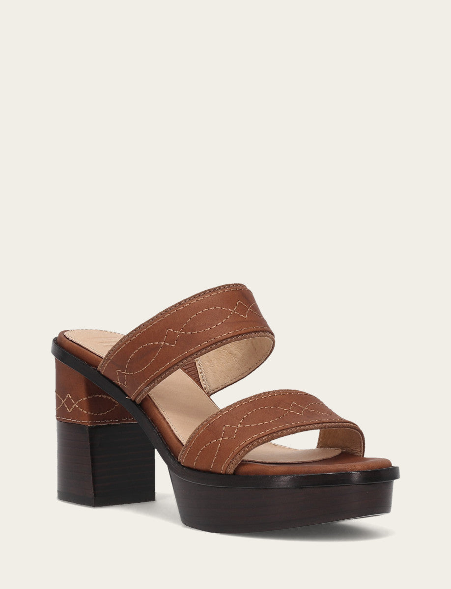 Saddle Sandals Frye Women's Saddle Pipa Woodstock 2 Band Platform Sandals