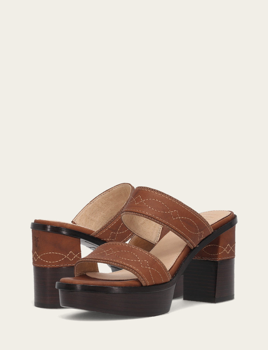 Saddle Sandals Frye Women's Saddle Pipa Woodstock 2 Band Platform Sandals