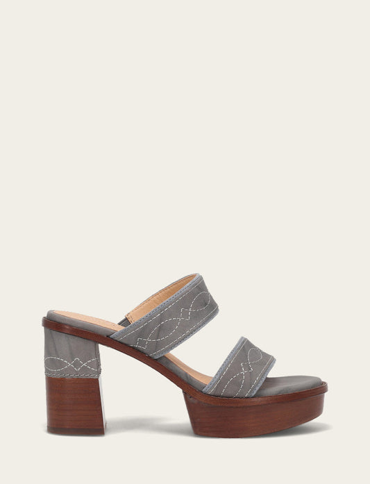 Grey Sky Sandals Frye Women's Grey Sky Pipa Woodstock 2 Band Platform Sandals
