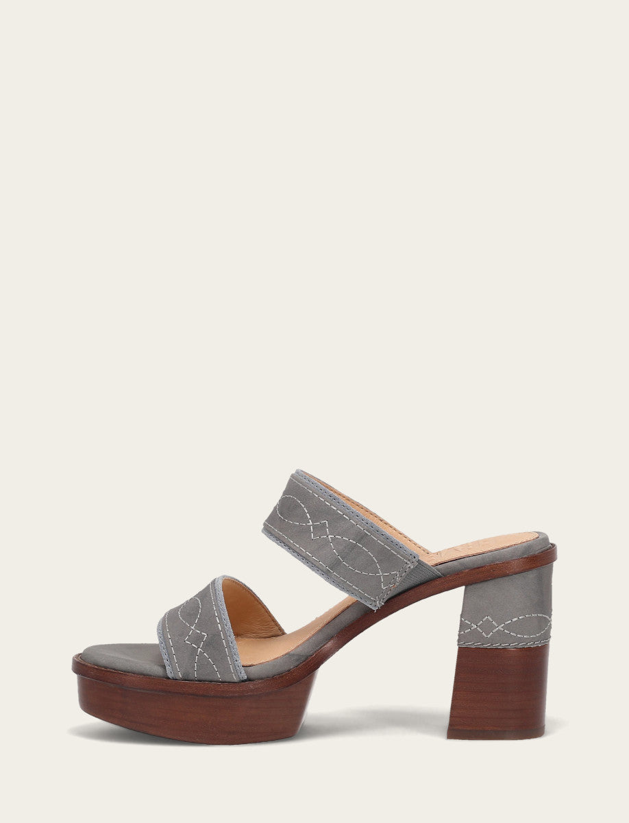 Grey Sky Sandals Frye Women's Grey Sky Pipa Woodstock 2 Band Platform Sandals