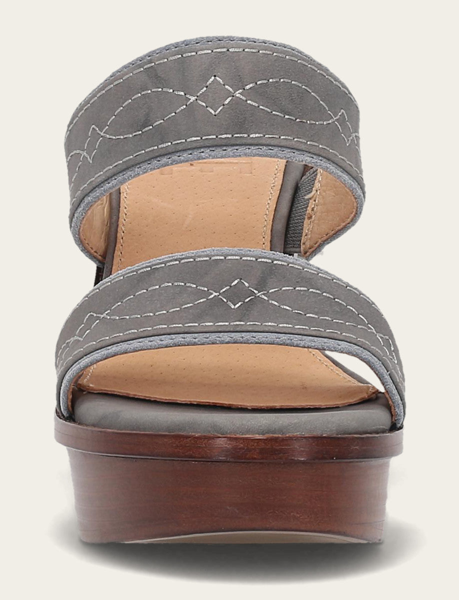 Grey Sky Sandals Frye Women's Grey Sky Pipa Woodstock 2 Band Platform Sandals