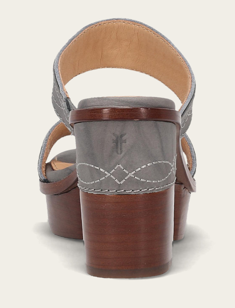 Grey Sky Sandals Frye Women's Grey Sky Pipa Woodstock 2 Band Platform Sandals