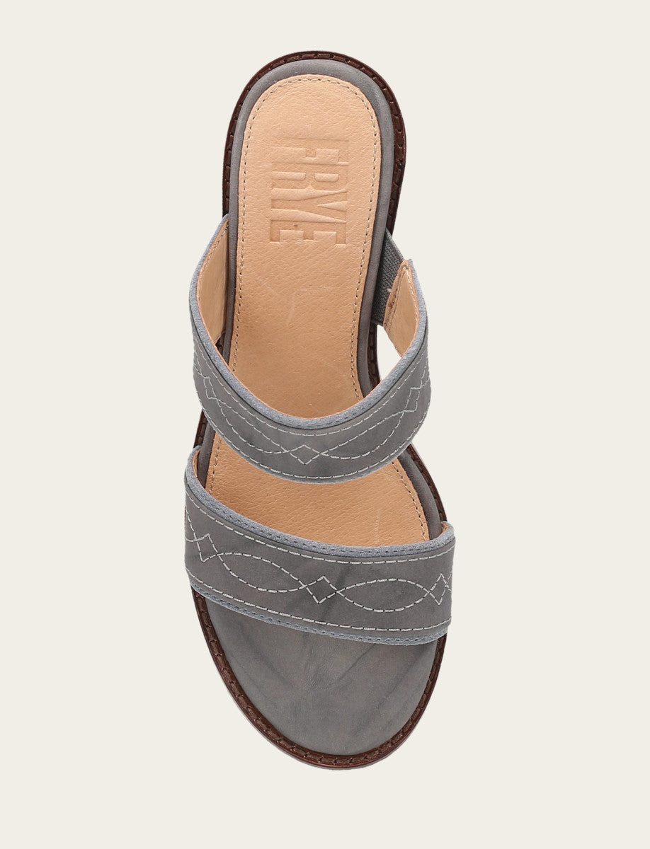 Grey Sky Sandals Frye Women's Grey Sky Pipa Woodstock 2 Band Platform Sandals
