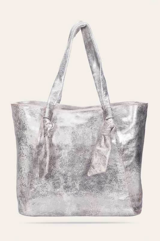 Cream Metallic Handbags Frye Women's Nora Knotted Tote Bag