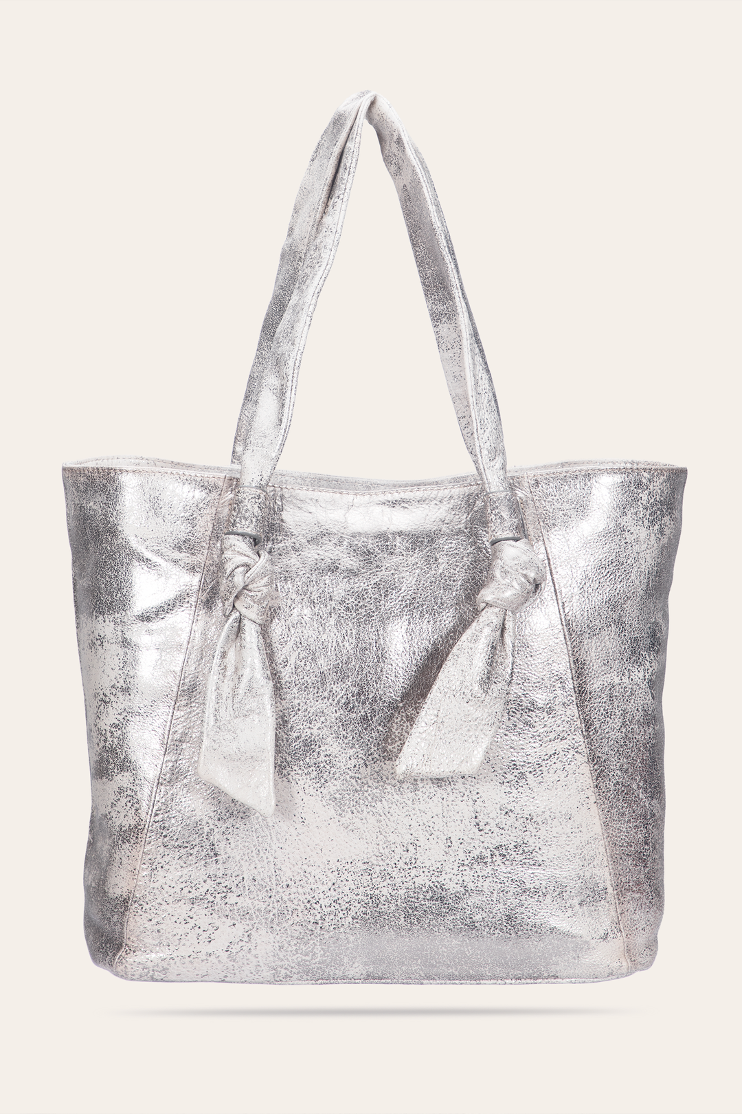 Cream Metallic Handbags Frye Women's Nora Knotted Tote Bag